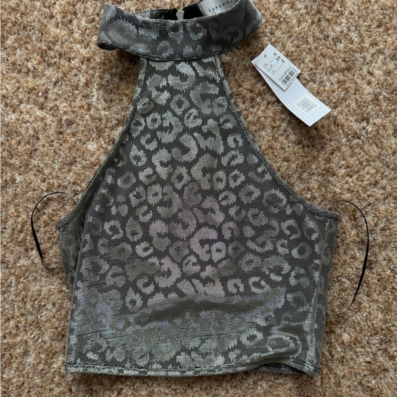 NWT Topshop High Neck Sleeveless Crop Top rare size 2 - Picture 1 of 4